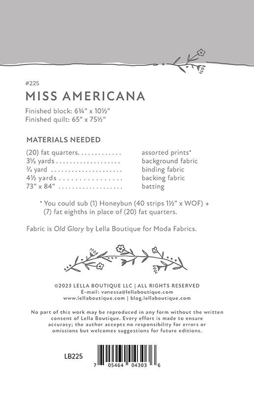 Miss Americana - Patriotic Quilt Pattern