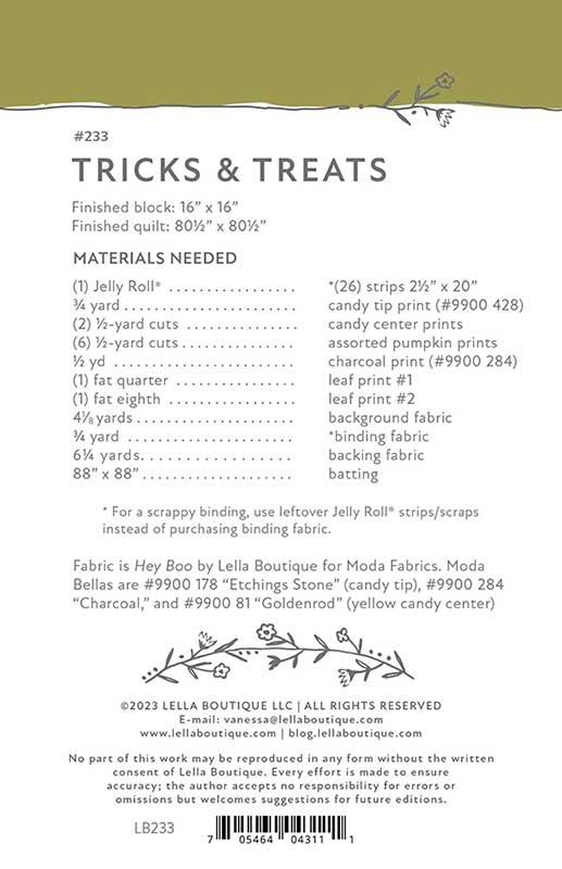 Tricks & Treats - Halloween Quilt Pattern