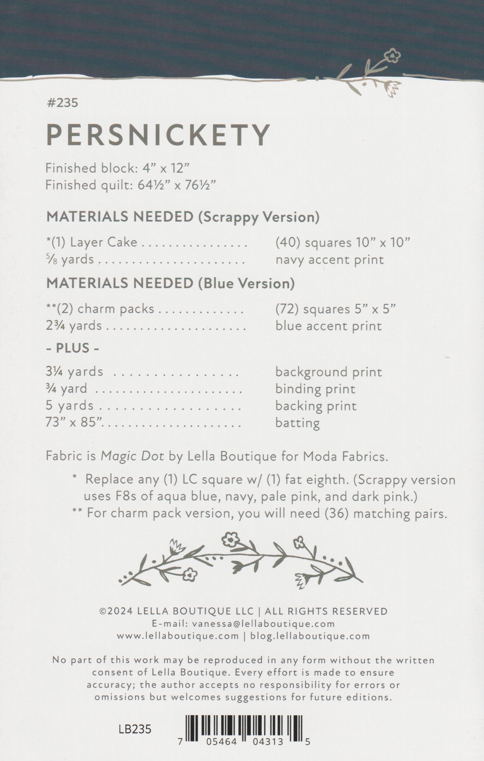 Persnickety - Quilt Pattern