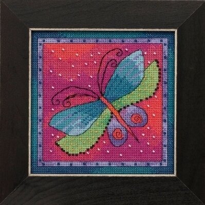 Dragonfly Fuschia - Laurel Burch - Cross Stitch Kit