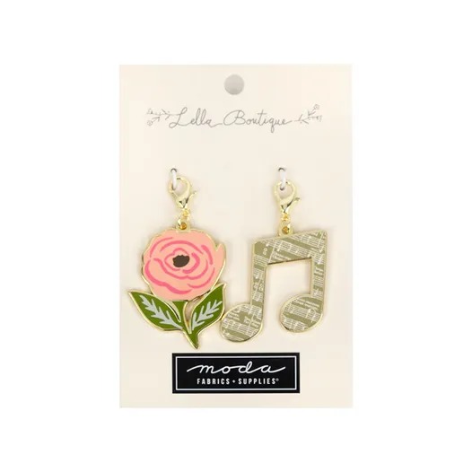 Posy Music Note Zipper Pull Charms