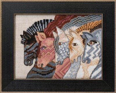 Moroccan Mares (Linen) - Cross Stitch Kit