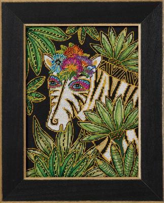 Zebra (Aida) - Cross Stitch Kit, zoomed in. Select this picture to zoom back out.