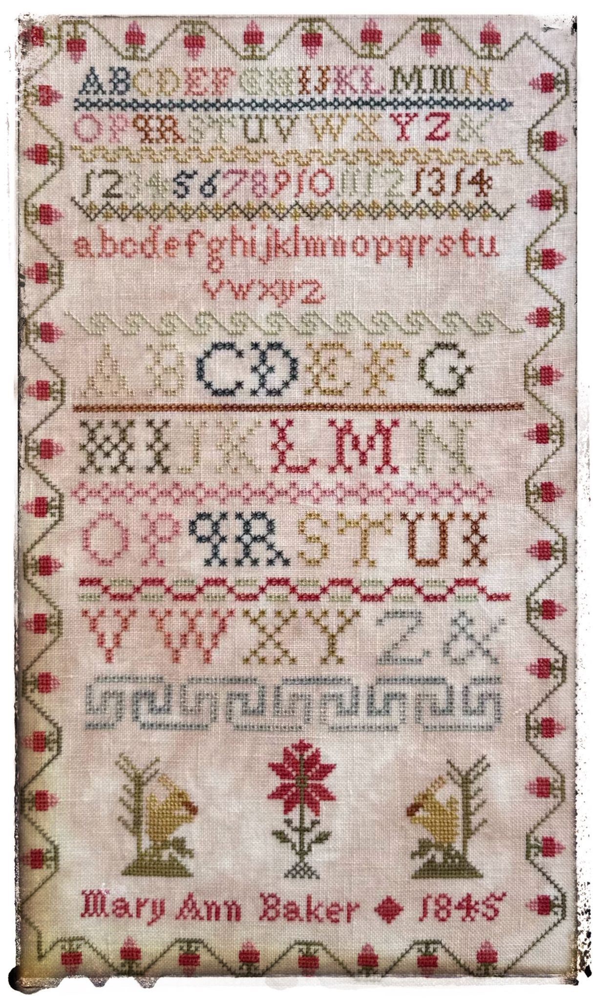 Mary Ann Baker 1845 - Cross Stitch Pattern