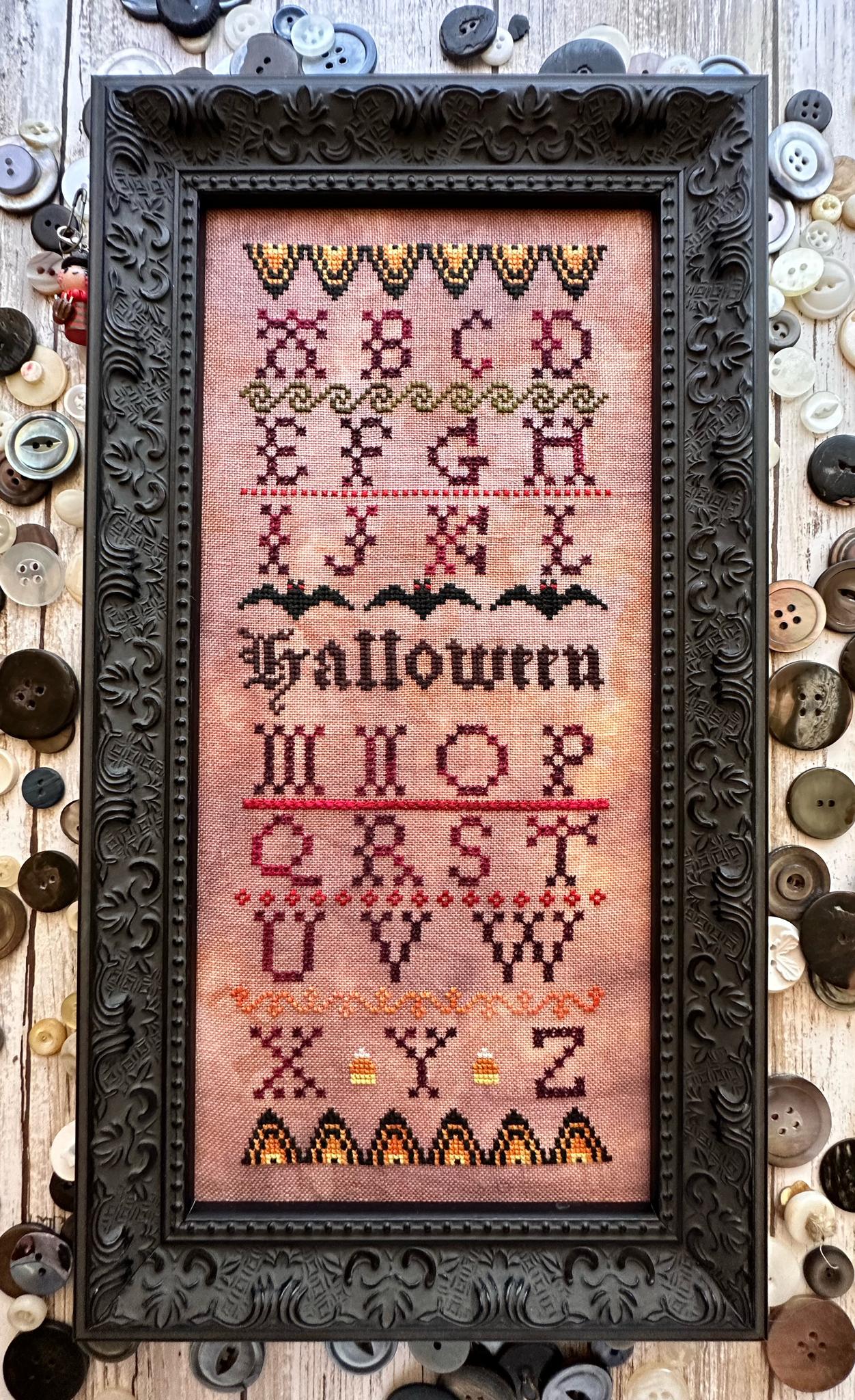 Halloween Band Sampler - Cross Stitch Pattern, zoomed in. Select this picture to zoom back out.