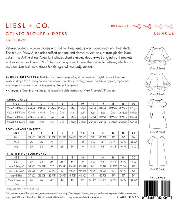 Gelato Blouse   Dress - Sewing Pattern