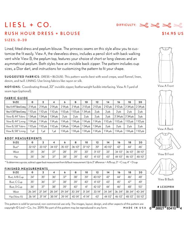 Rush Hour Dress + Blouse - Sewing Pattern