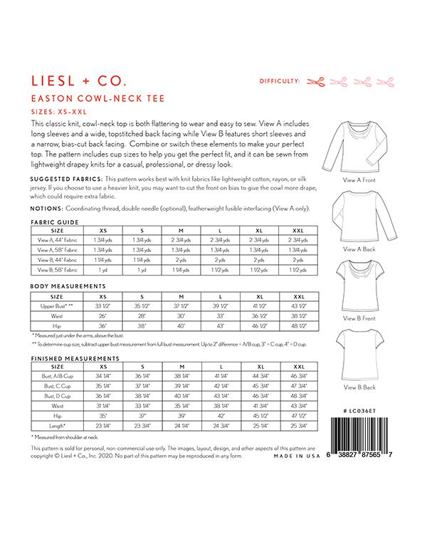 Easton Cowl Neck Tee - Sewing Pattern, different perspective #1, zoomed in. Select this picture to zoom back out.