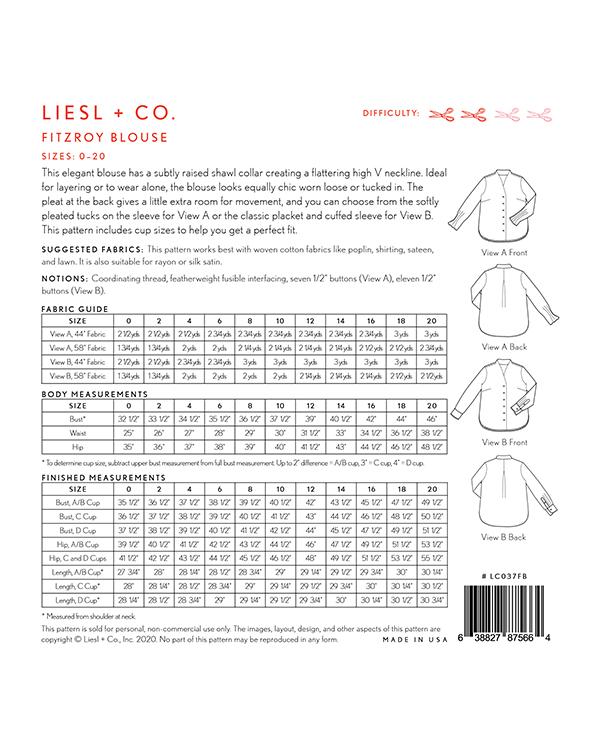 Fitzroy Blouse - Sewing Pattern