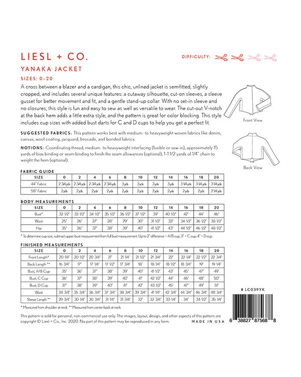 Yanaka Jacket - Sewing Pattern
