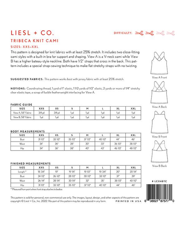 Tribeca Knit Cami - Sewing Pattern