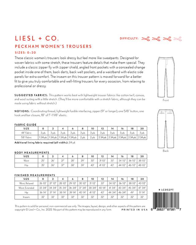 Peckham Women's Trousers - Sewing Pattern