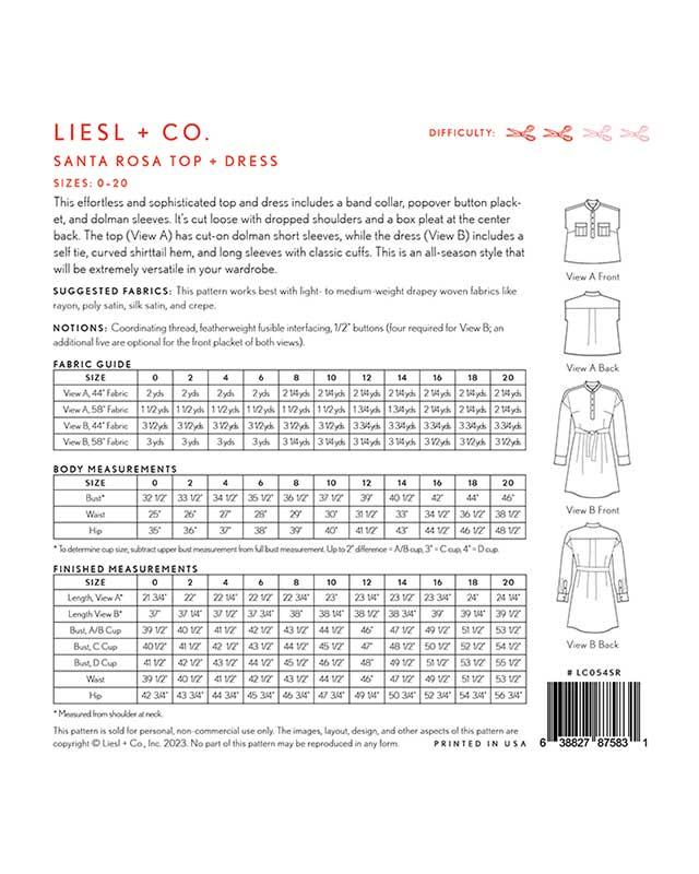 Santa Rosa Top + Dress - Sewing Pattern