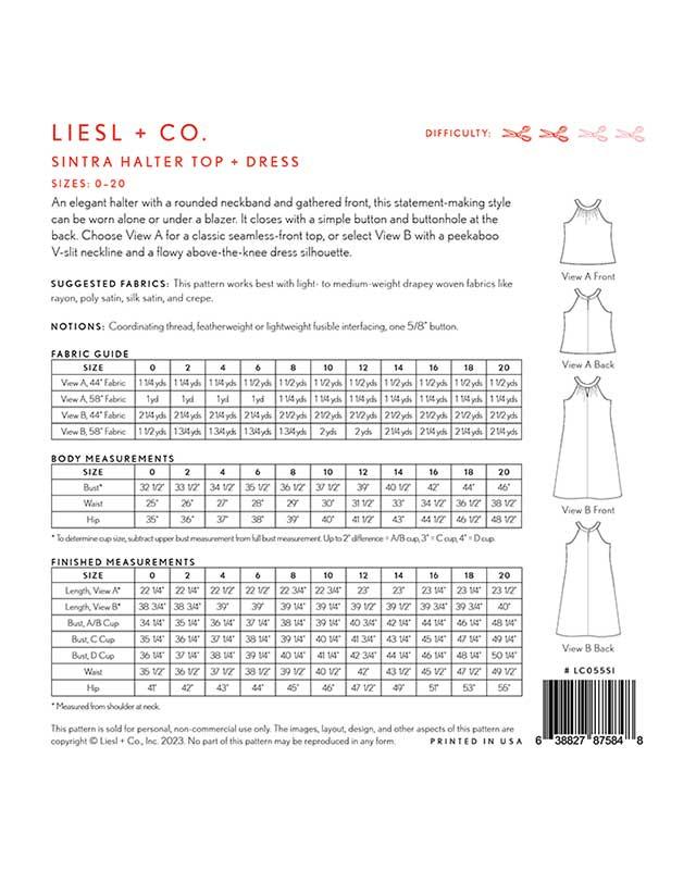Sintra Halter Top + Dress - Sewing Pattern