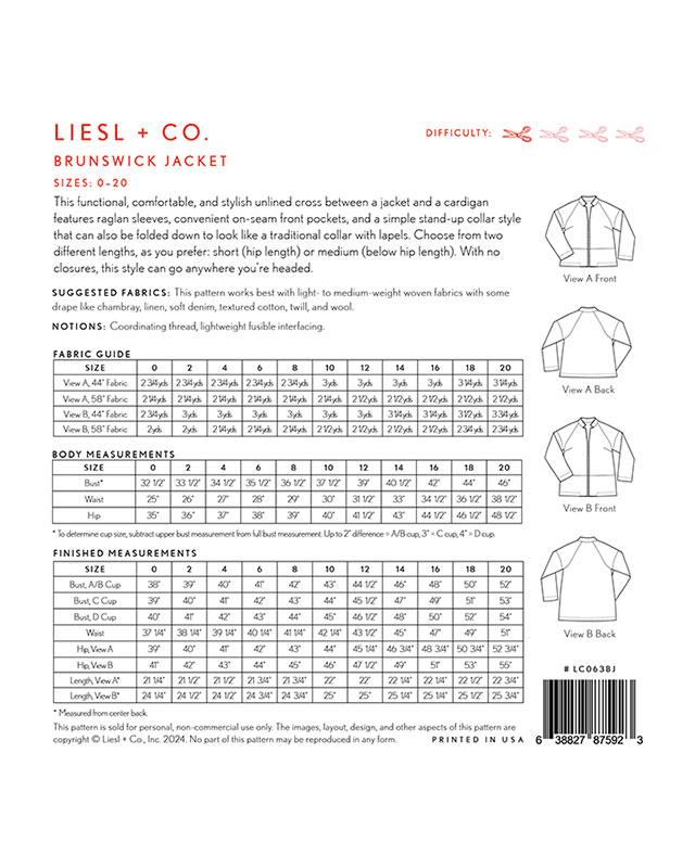 Brunswick Jacket - Sewing Pattern