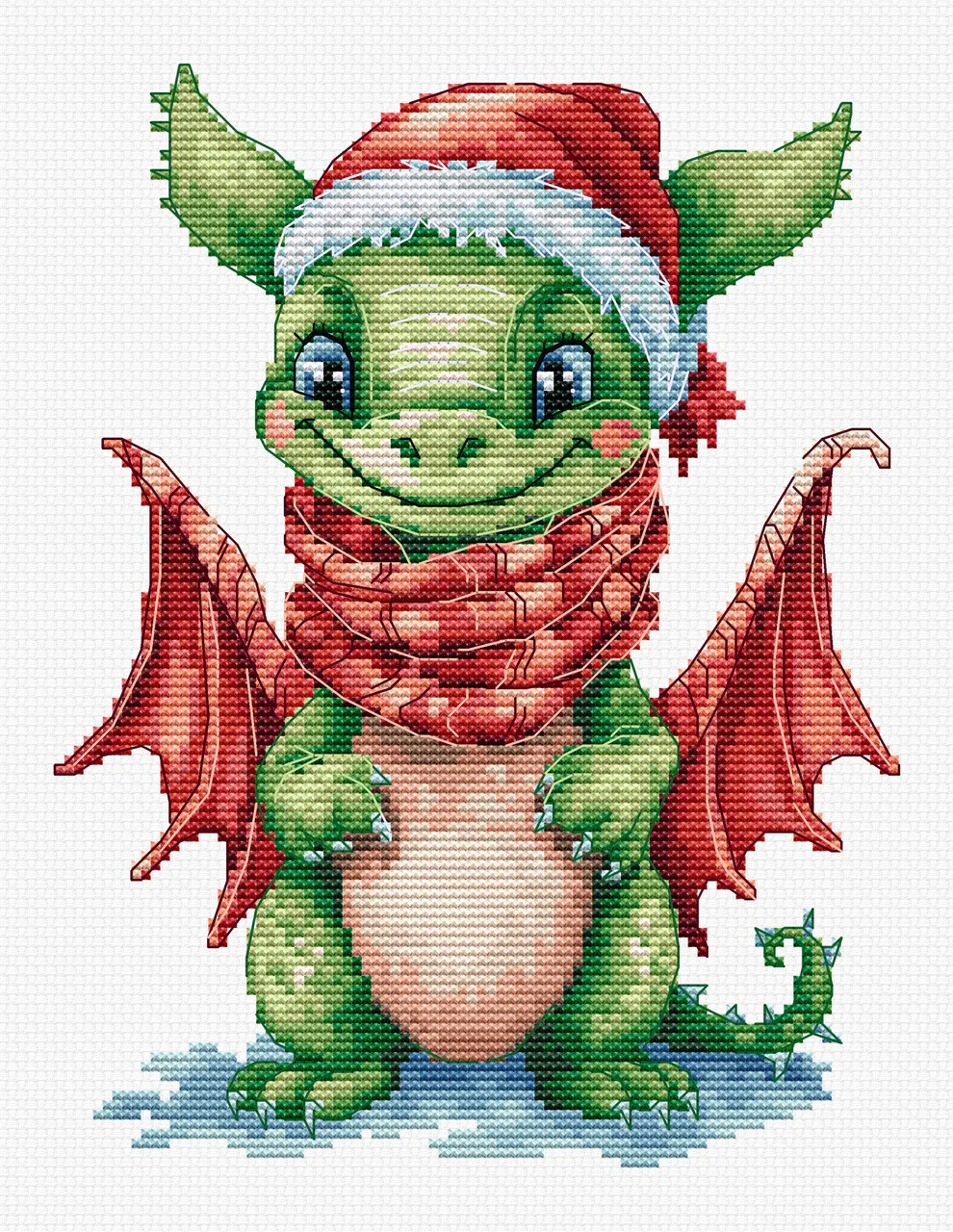 The Happy Dragon - Christmas Cross Stitch Kit 