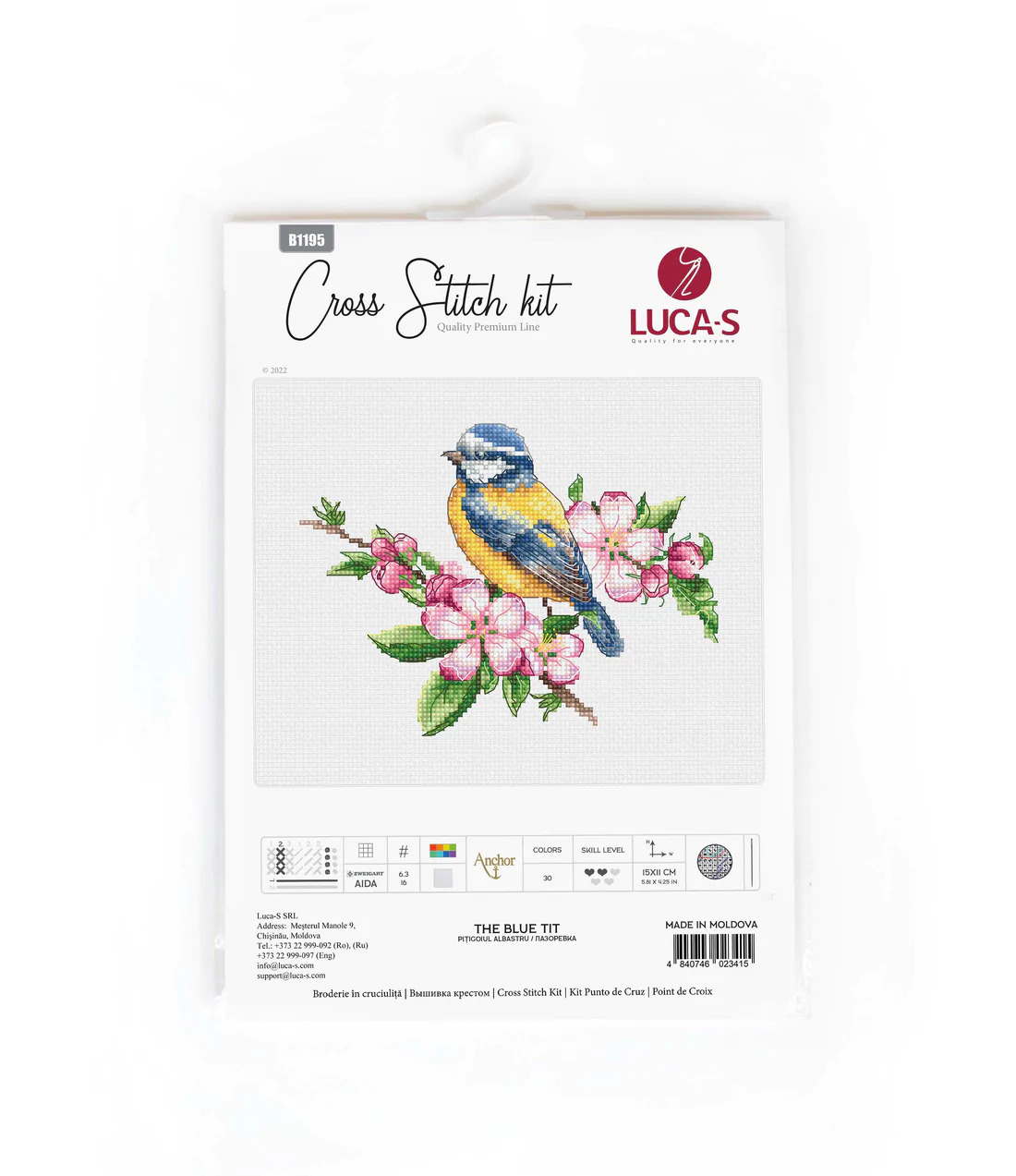 Blue Bird on Branch - Cross Stitch Kit