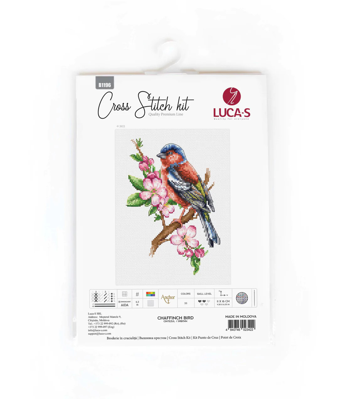 Chaffinch Bird on Branch - Cross Stitch Kit