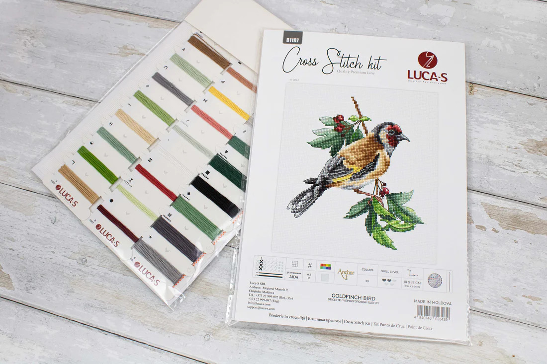 Goldfinch Bird on Branch - Cross Stitch Kit