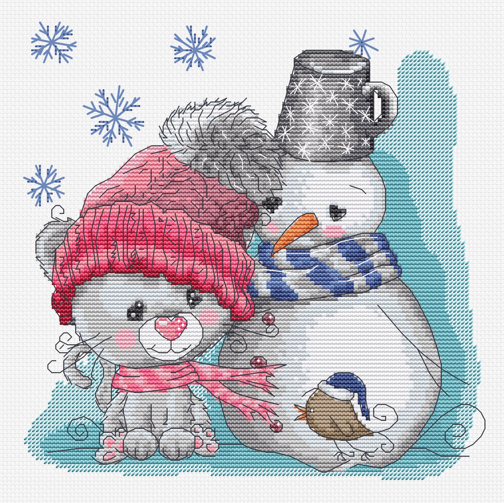 The Cat & Friends - Cross Stitch Kit 