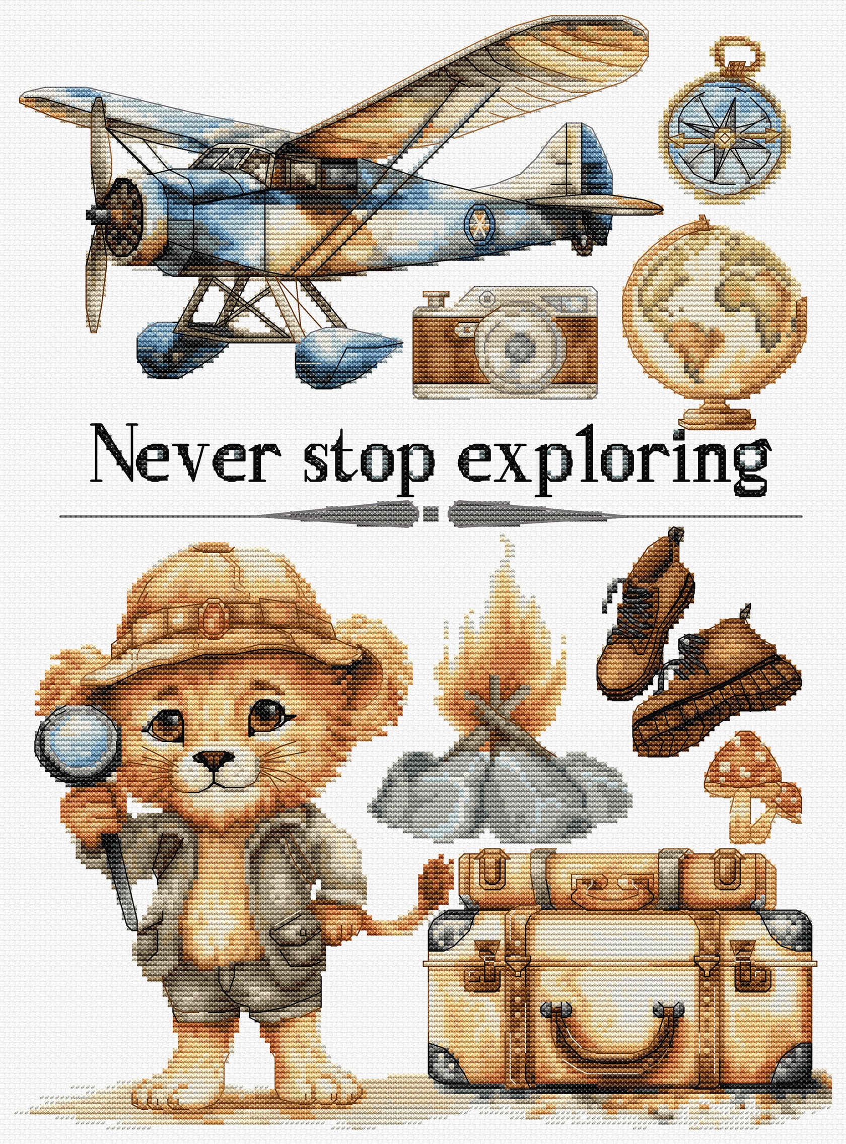 Never Stop Exploring - Cross Stitch Kit