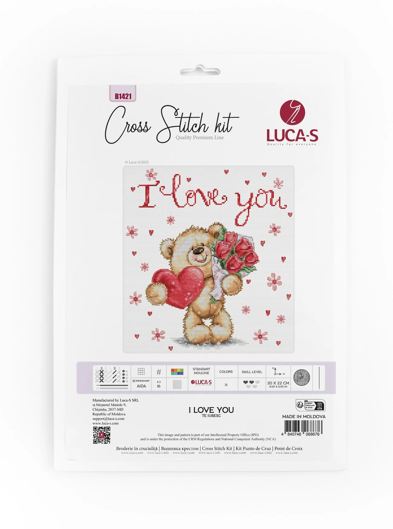 I Love You - Valentines Cross Stitch Kit  