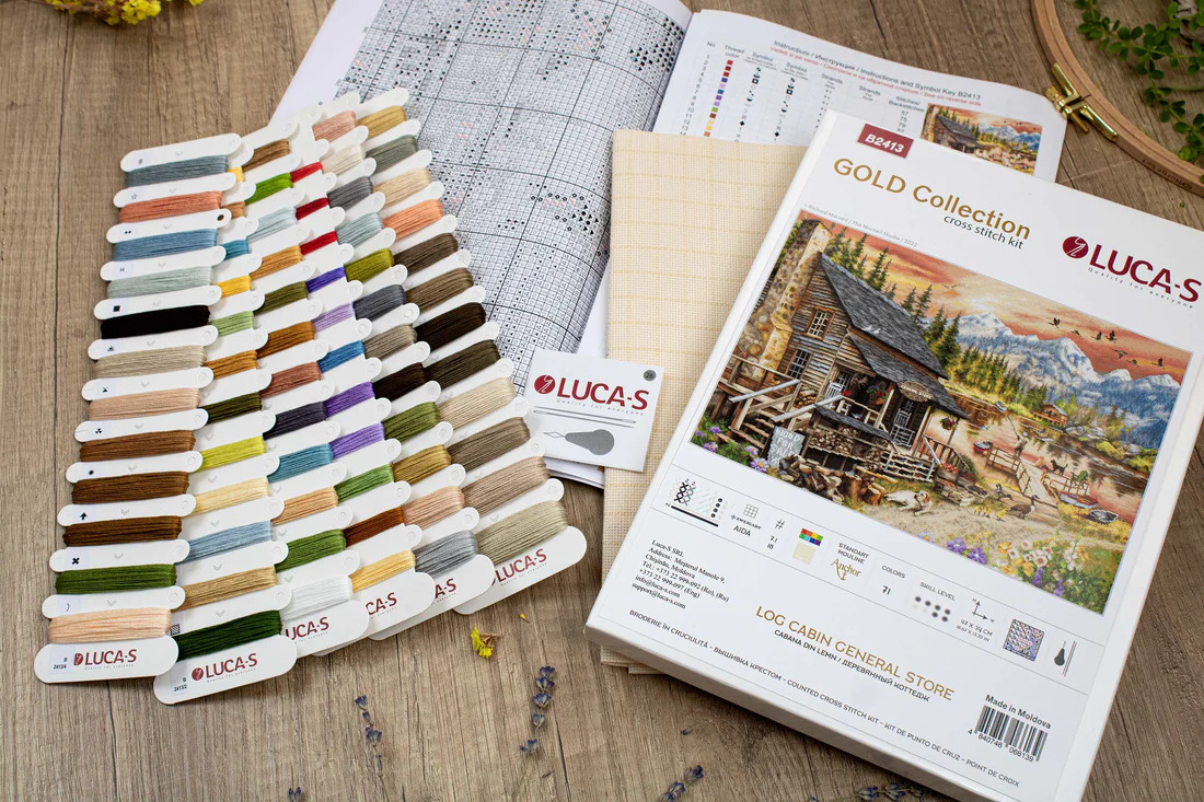 Log Cabin General Store - Gold Cross Stitch Kit