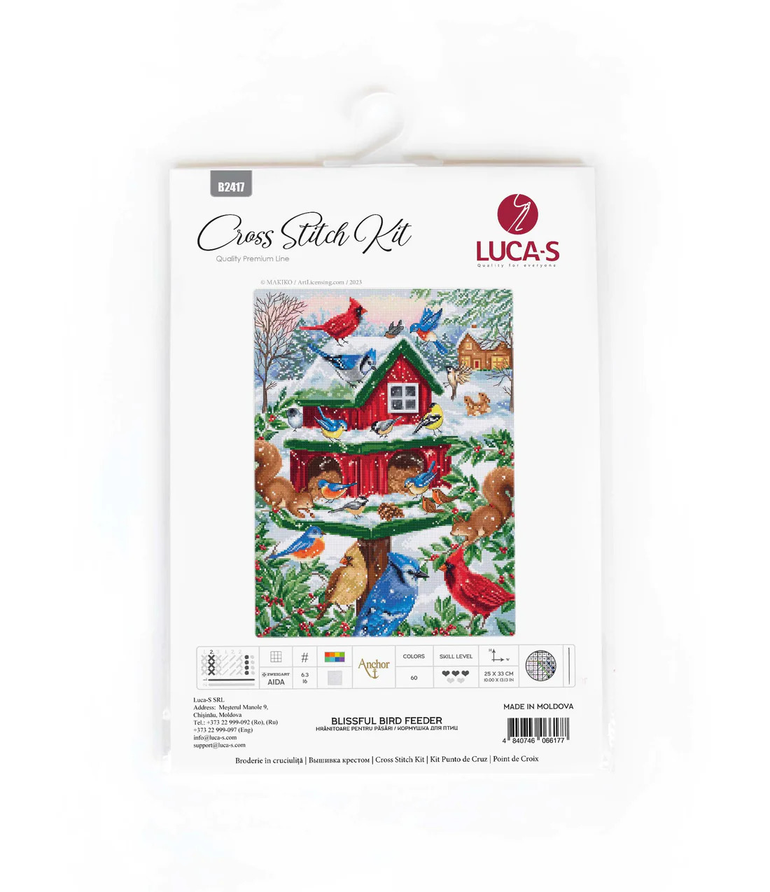 Blissful Bird Feeder - Christmas Cross Stitch Kit