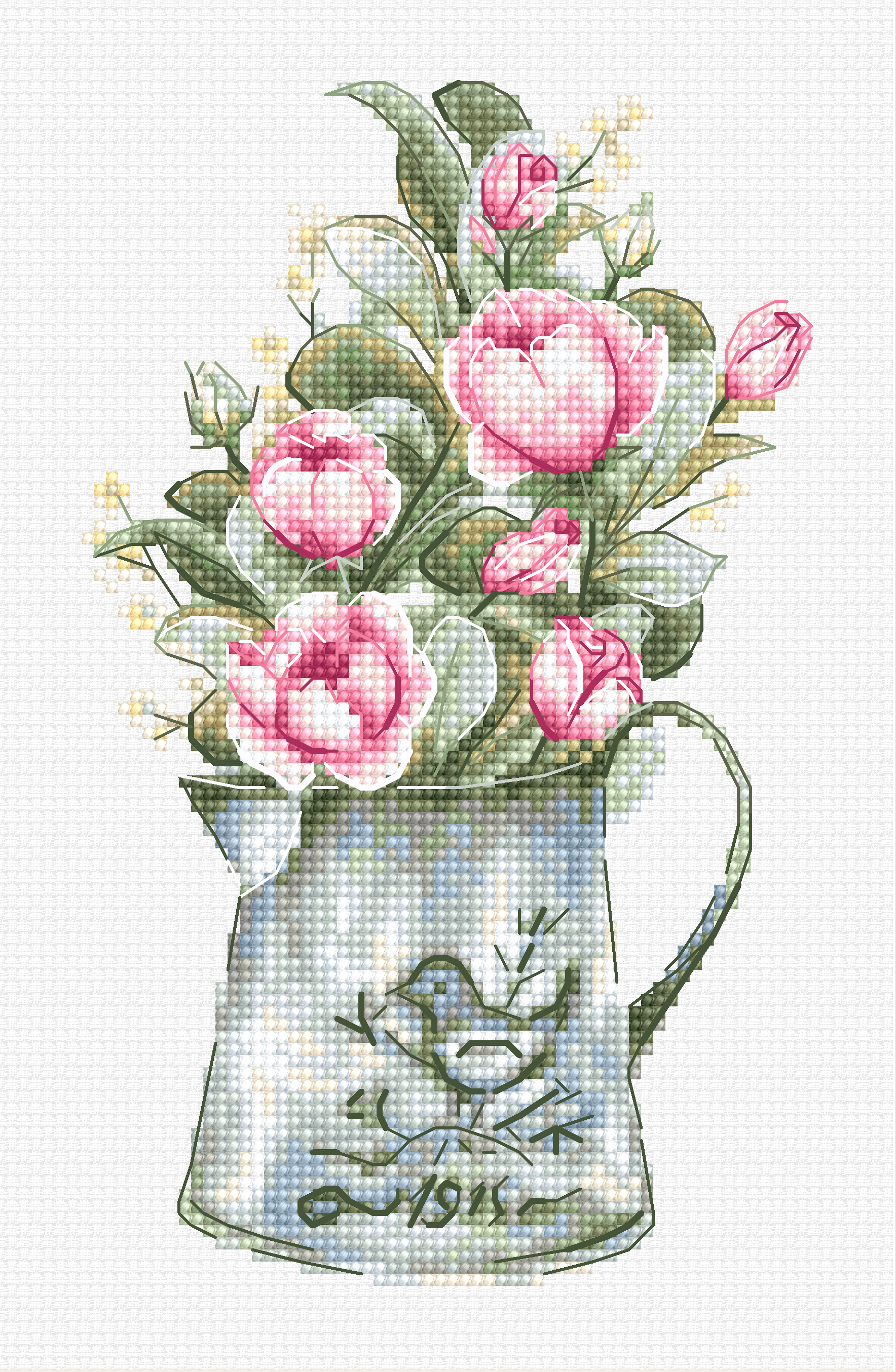 Bouquet With Roses - Cross Stitch Kit