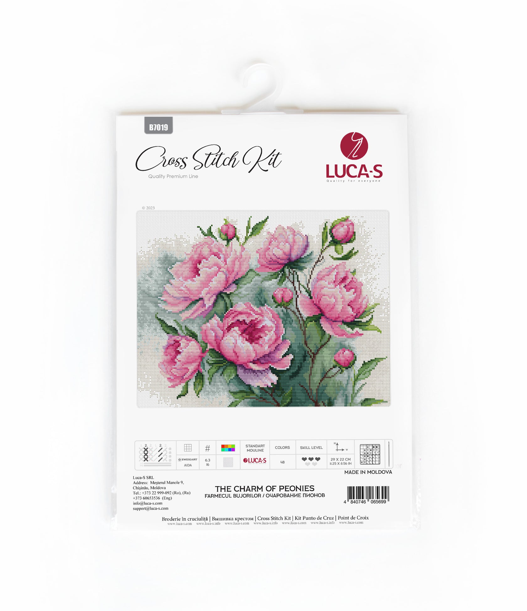 The Charm of Peonies - Cross Stitch Kit 
