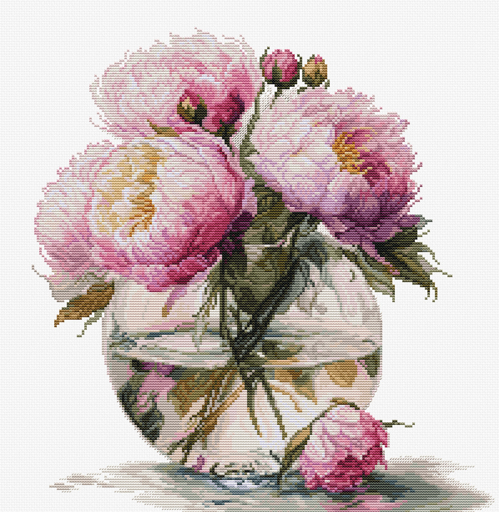 Bouquet of Peonies - Cross Stitch Kit 