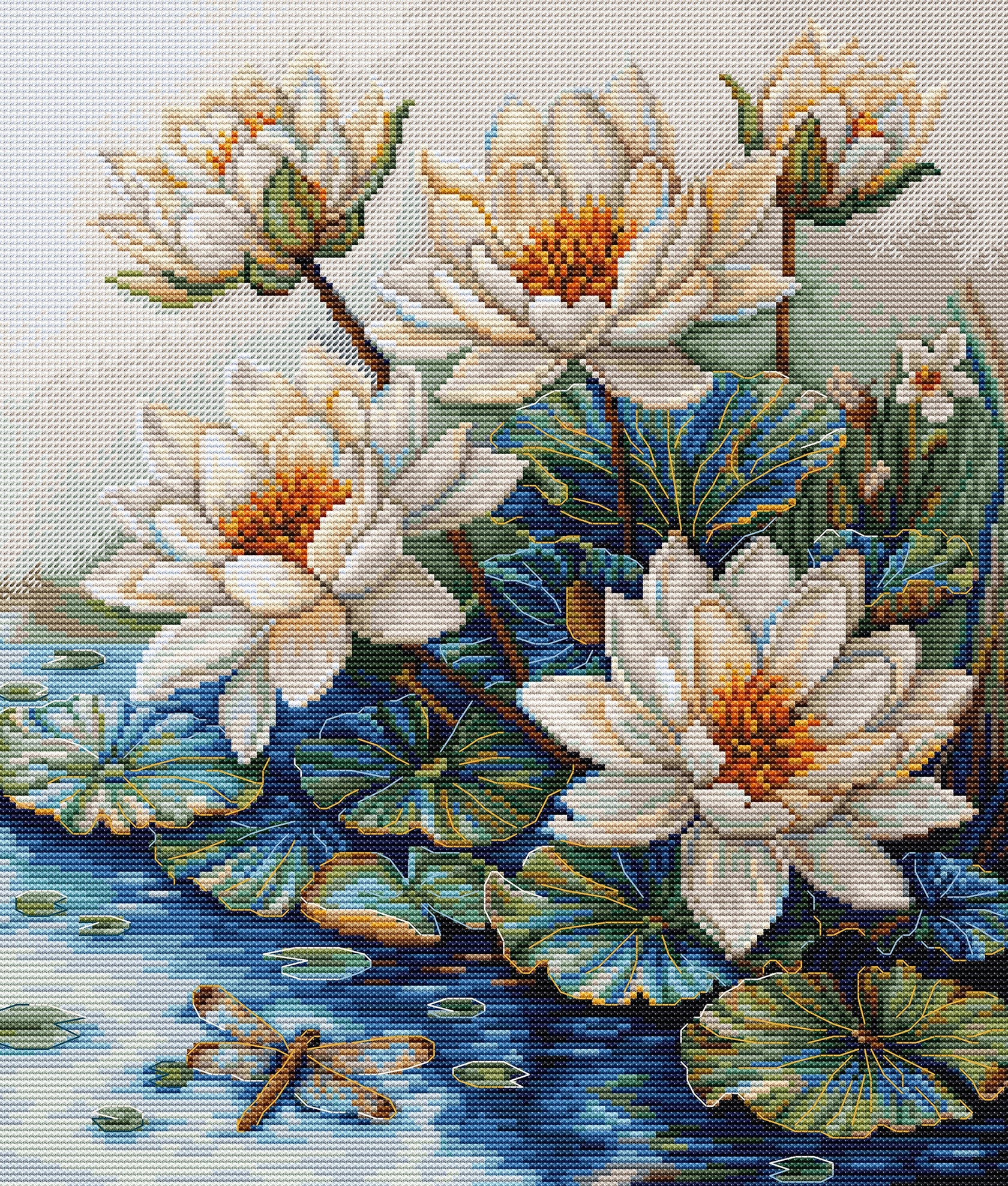 Lake With Water Lilies - Cross Stitch Kit