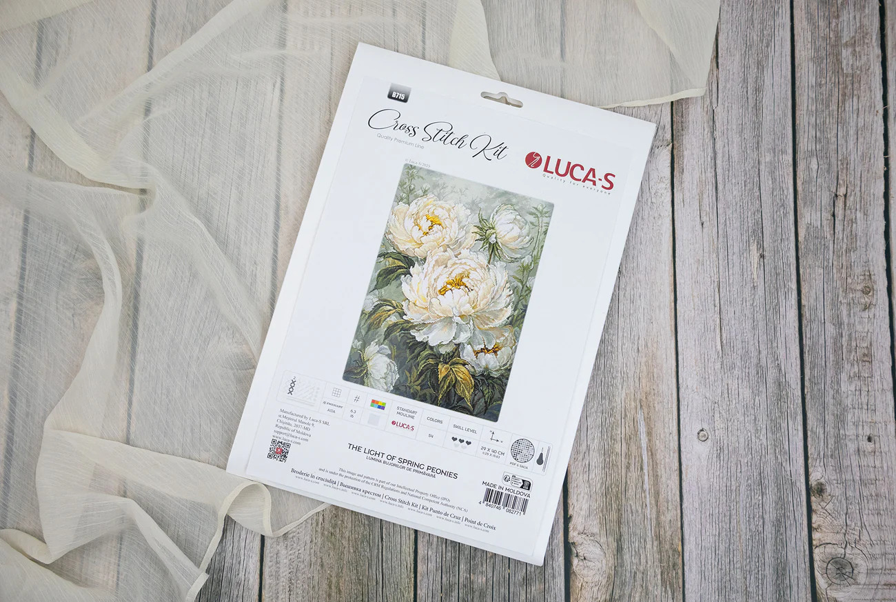 The Light of Spring Peonies - Cross Stitch Kit 