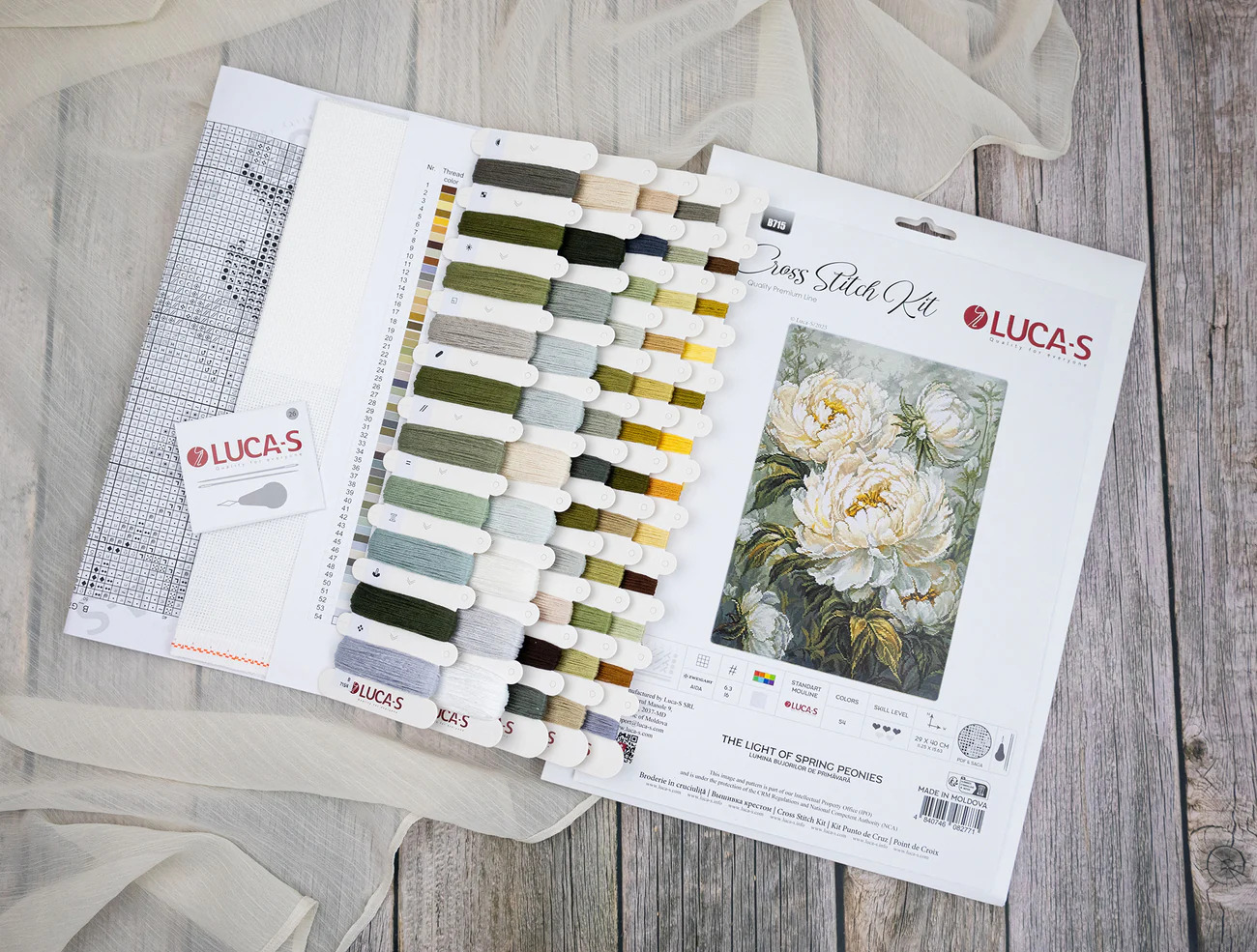 The Light of Spring Peonies - Cross Stitch Kit 