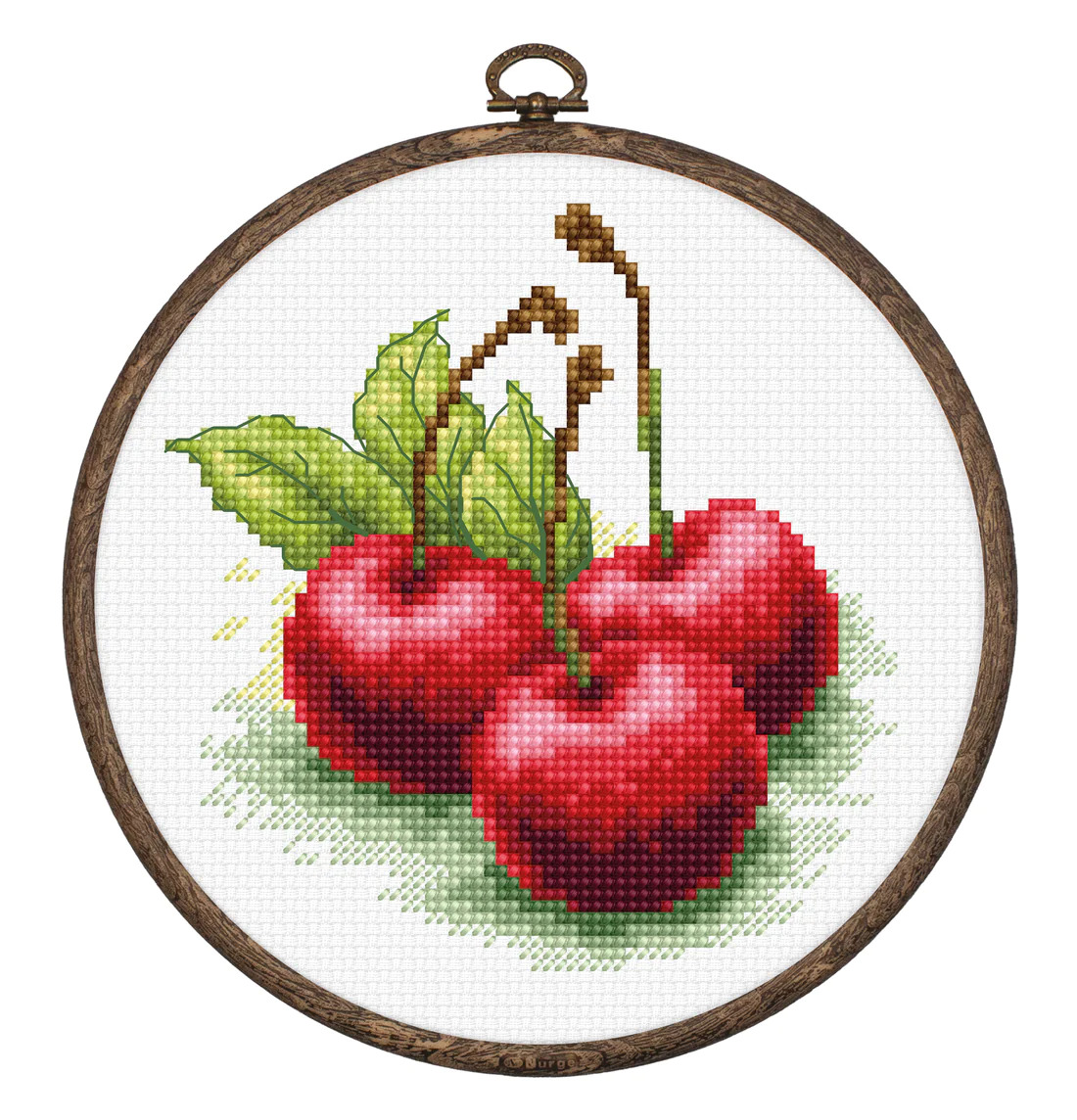 Cherries - Cross Stitch Kit with Hoop