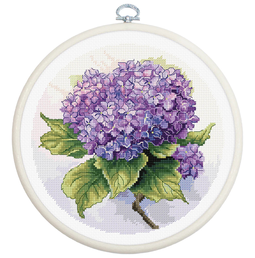 Hydrangea - Cross Stitch Kit with Hoop 