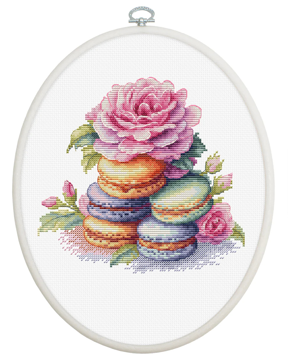 French Macarons - Cross Stitch Kit with Hoop 