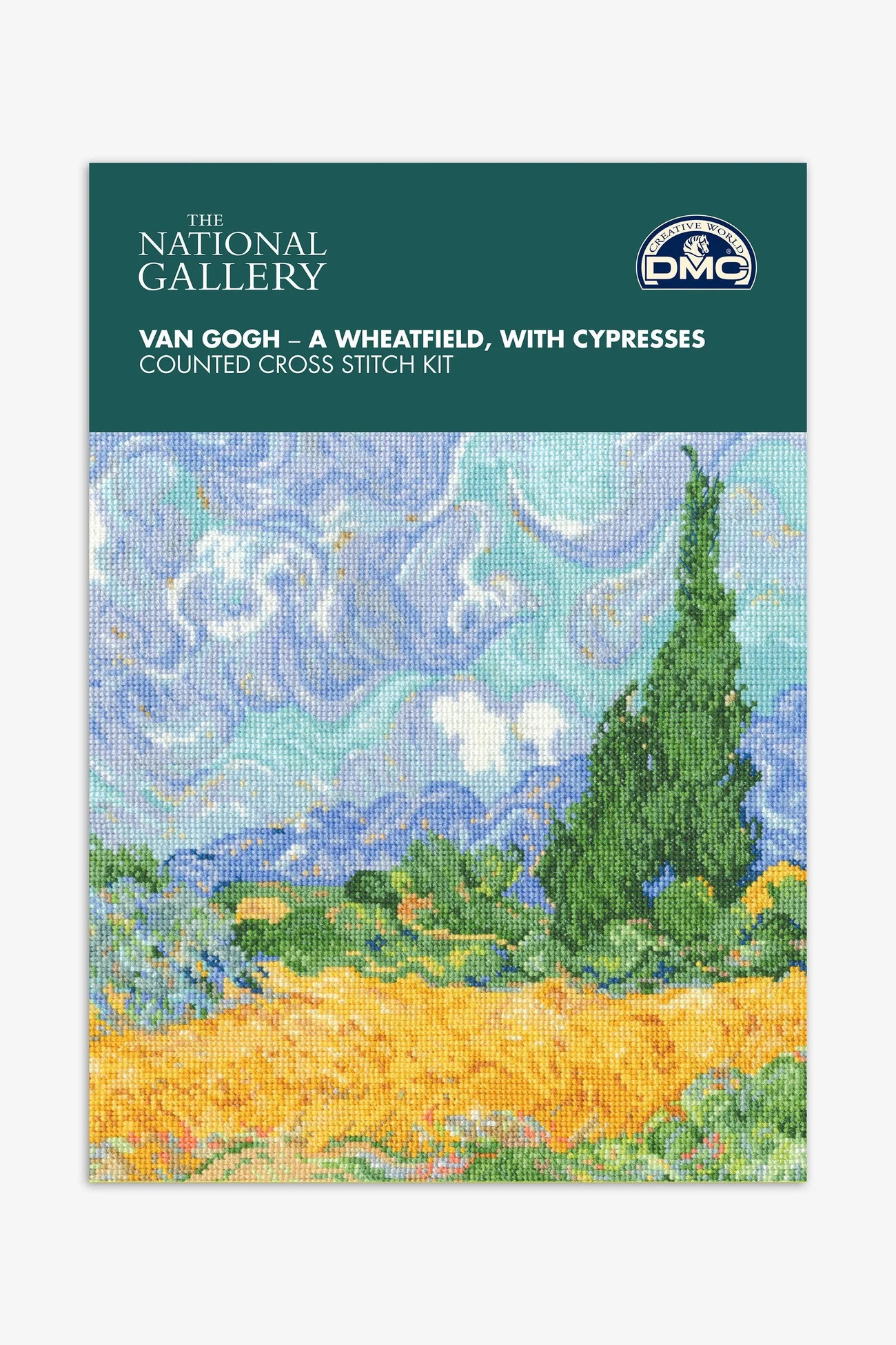 Van Gogh A Wheatfield with Cypresses - Cross Stitch Kit