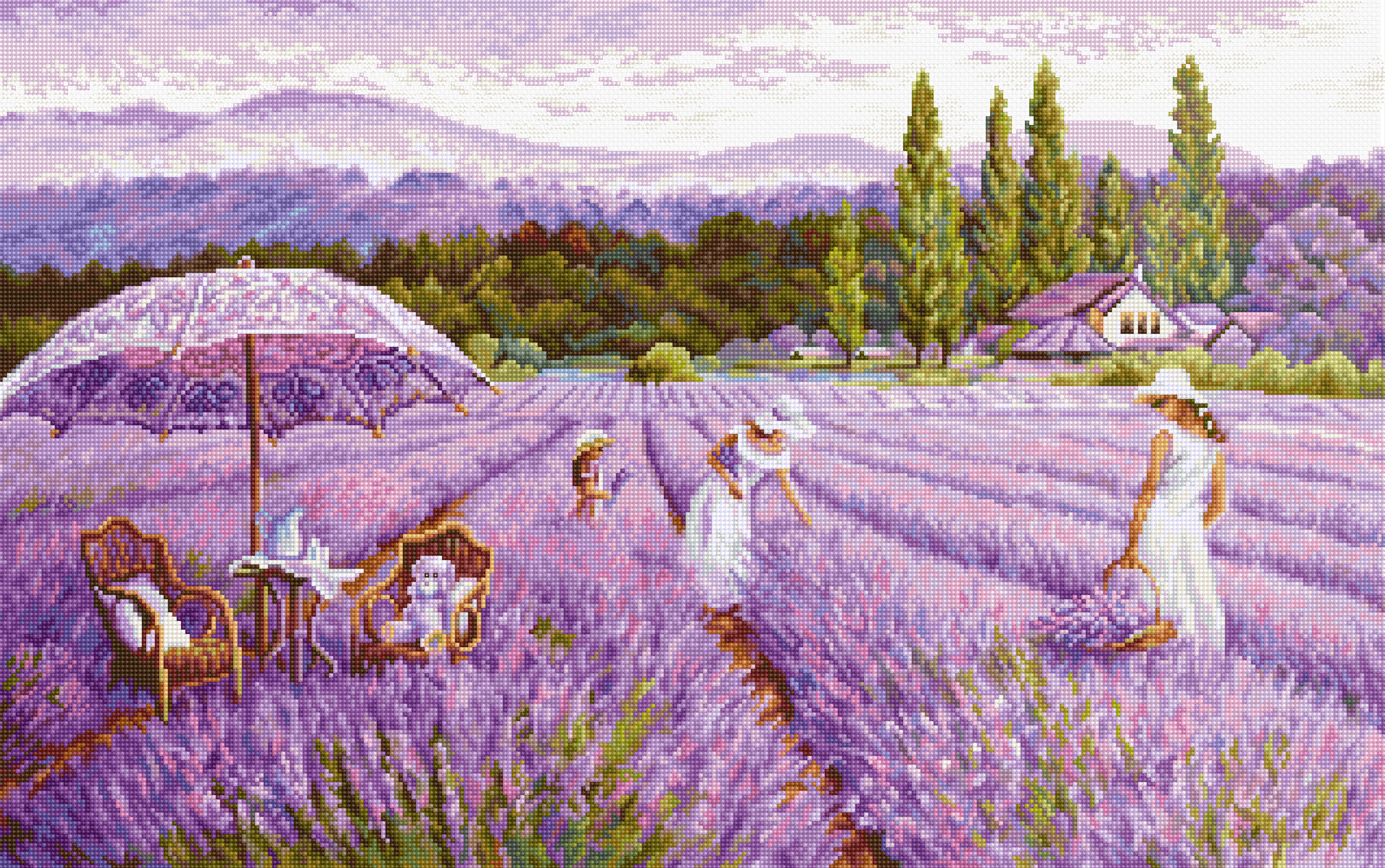 Lavender field - Cross Stitch Kit