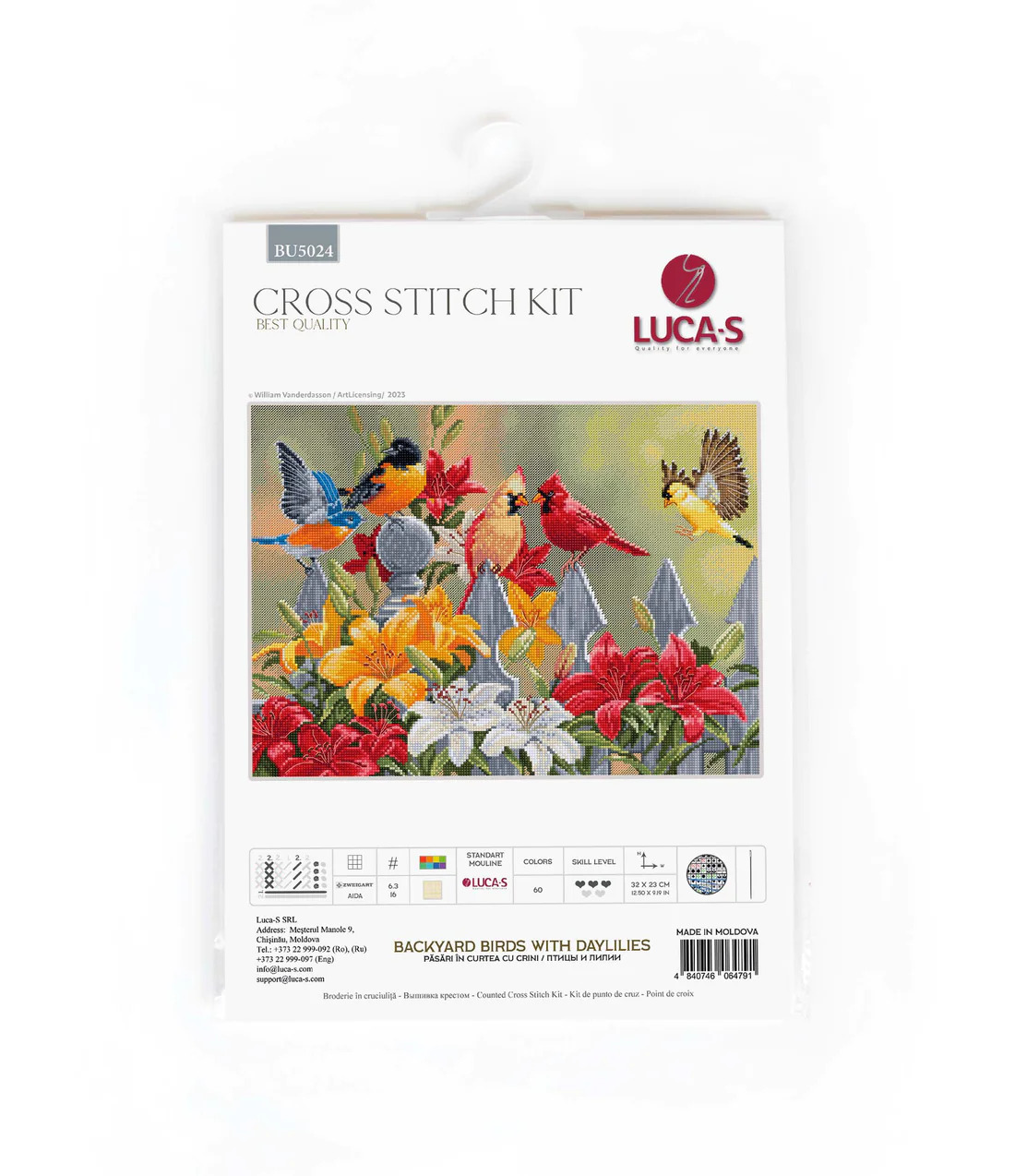 Backyard Birds with Daylilies - Cross Stitch Kit