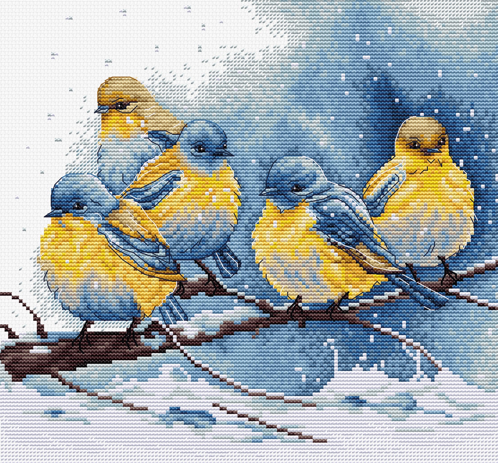 Eastern Bluebirds - Cross Stitch Kit 