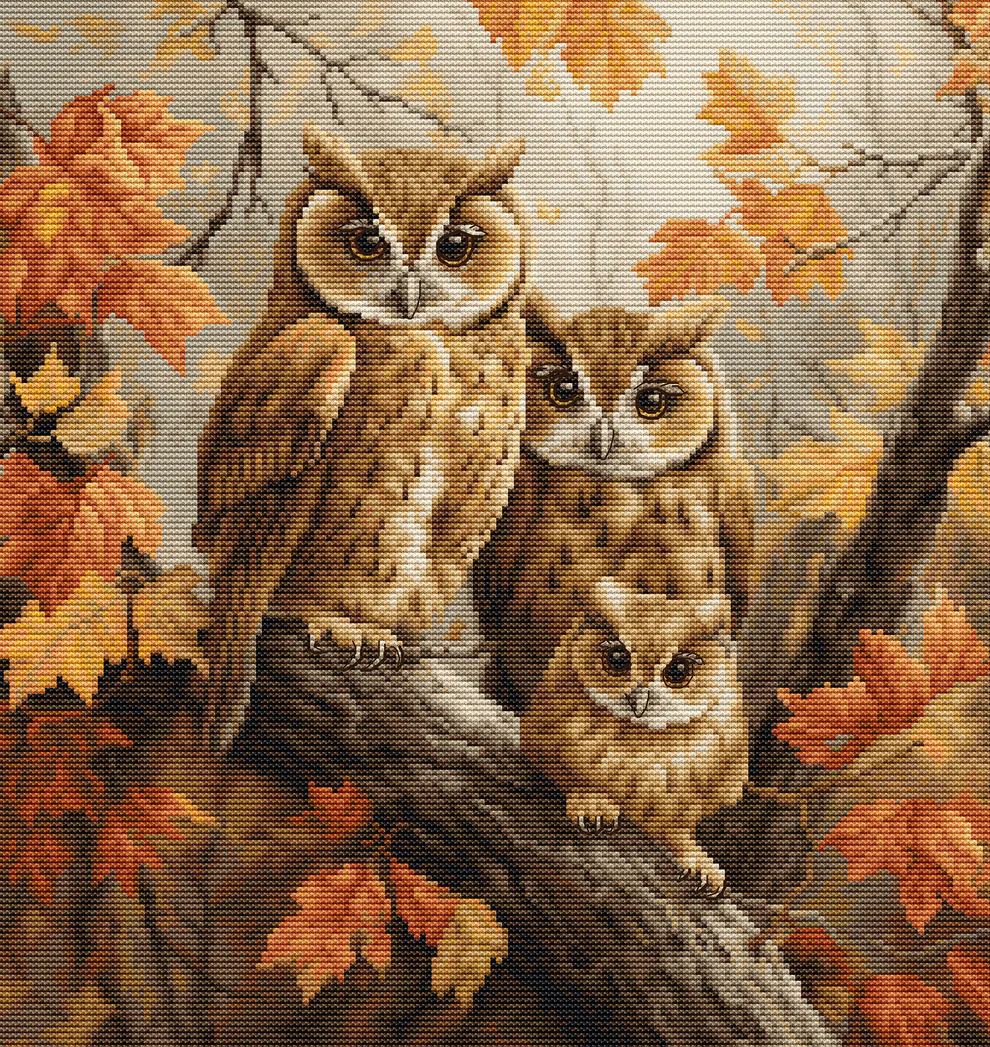 The Owls Family - Cross Stitch Kit 