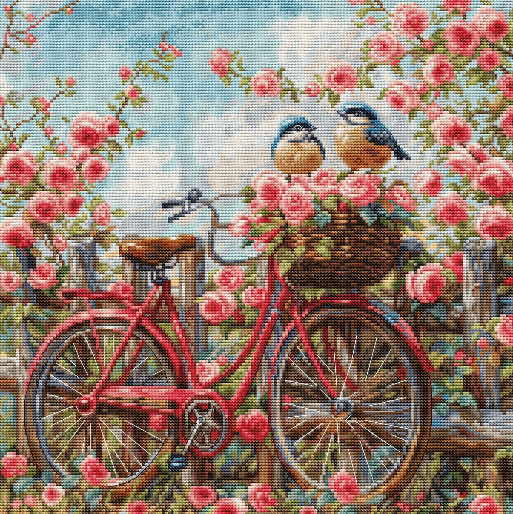 Bicycle with Roses - Cross Stitch Kit