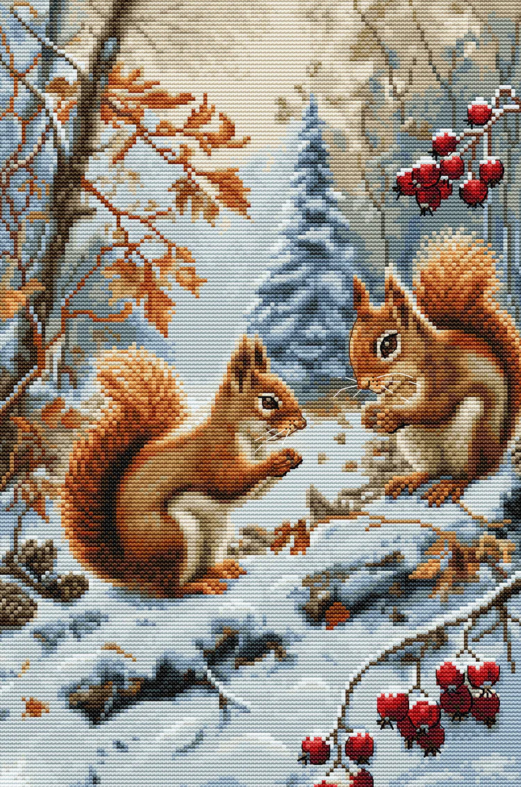 Joy of The Squirrels - Cross Stitch Kit