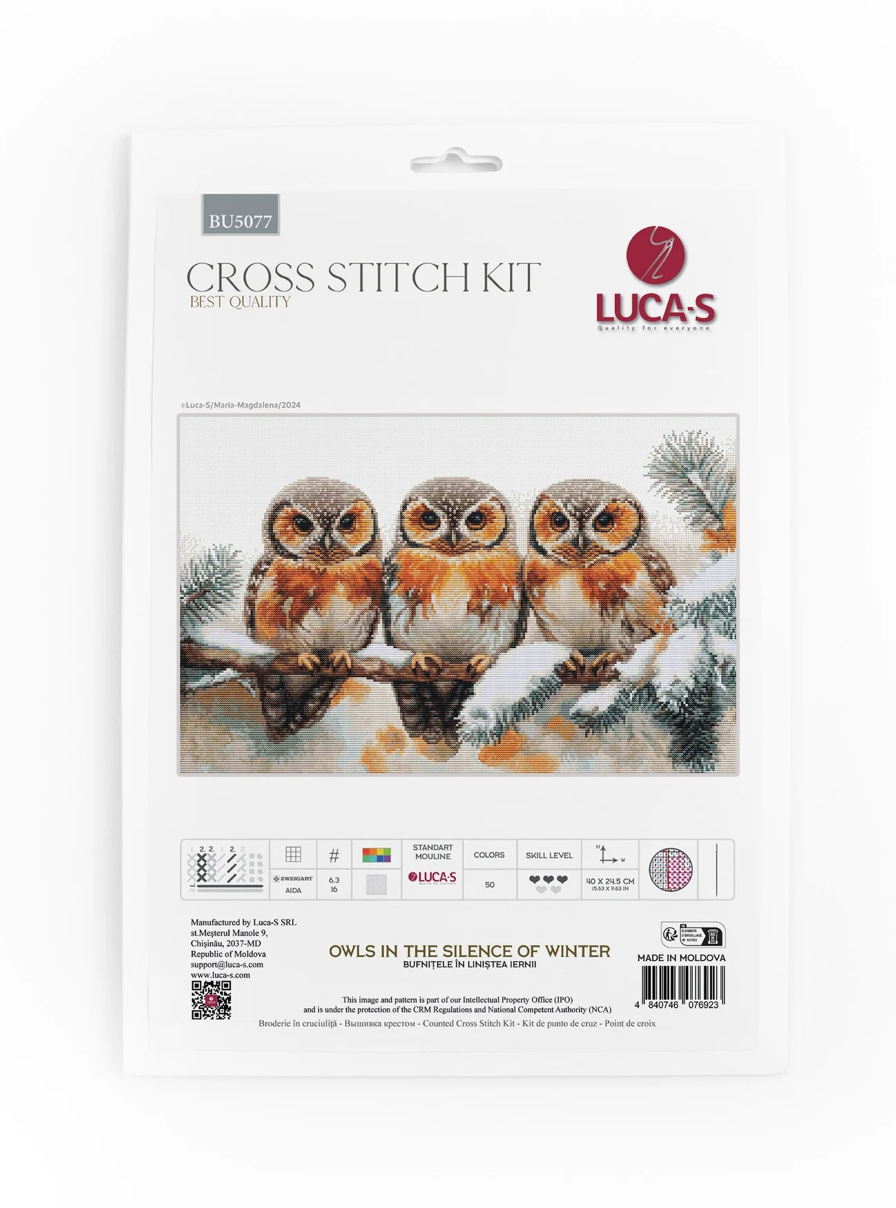 Owls in the Silence of Winter - Christmas Cross Stitch Kit