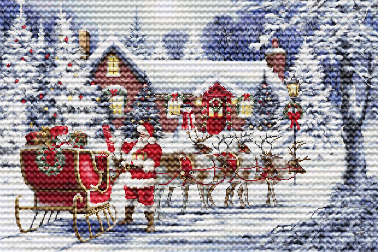 Santa's Visit - Christmas Cross Stitch Kit