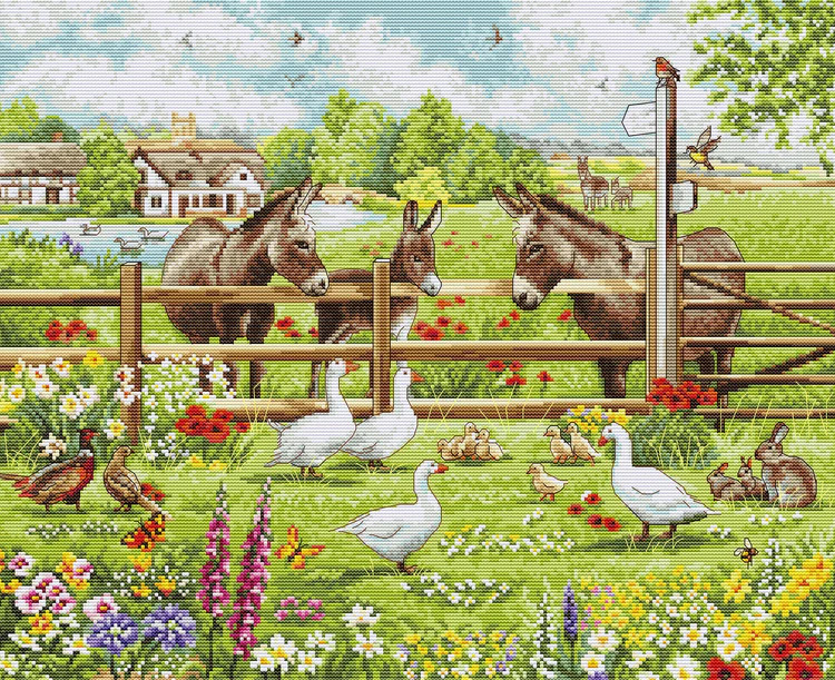 Donkeys' Yard - Cross Stitch Kit