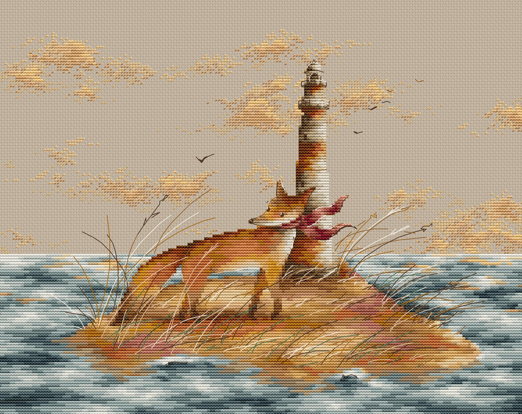 Fox on Island - Cross Stitch Kit