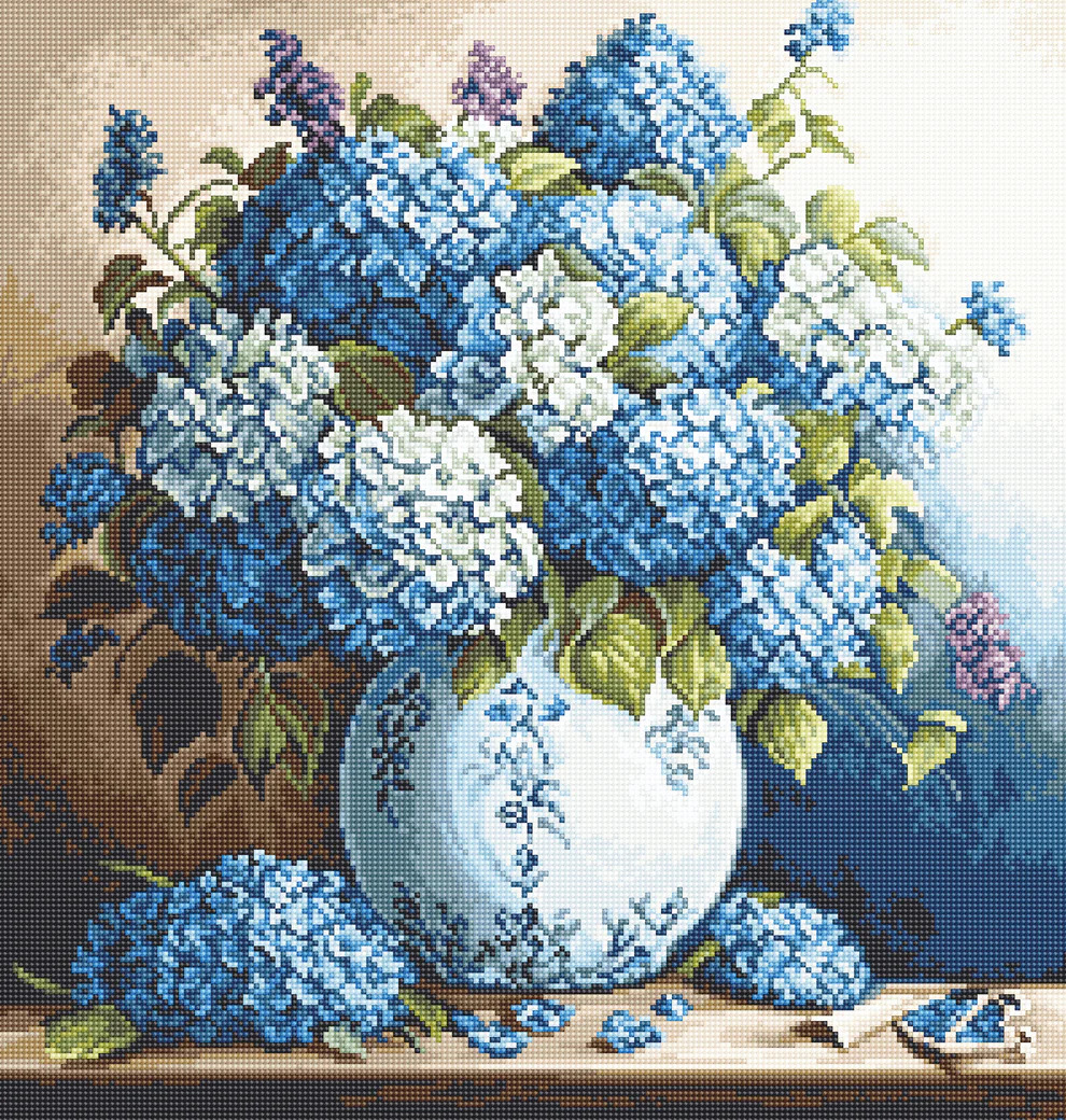 Vase with Hydrangeas - Petit Point Kit 