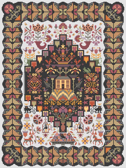 House on the Hill - Cross Stitch Pattern, zoomed in. Select this picture to zoom back out.